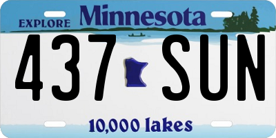 MN license plate 437SUN