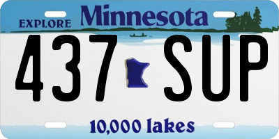 MN license plate 437SUP