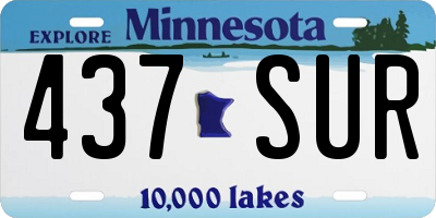 MN license plate 437SUR