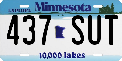 MN license plate 437SUT