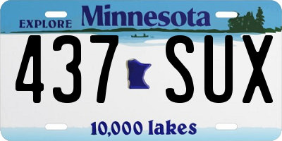 MN license plate 437SUX