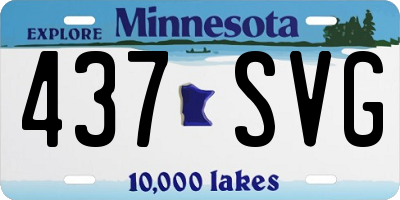 MN license plate 437SVG