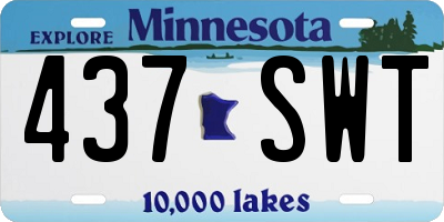 MN license plate 437SWT
