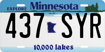 MN license plate 437SYR