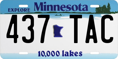 MN license plate 437TAC