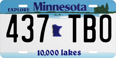MN license plate 437TBO