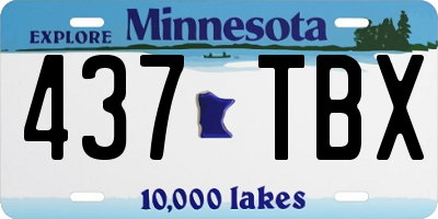 MN license plate 437TBX