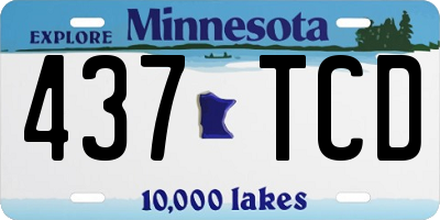 MN license plate 437TCD