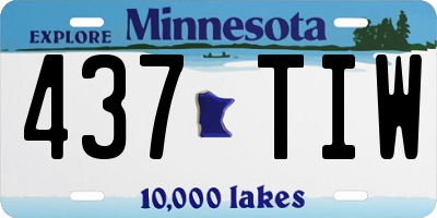MN license plate 437TIW