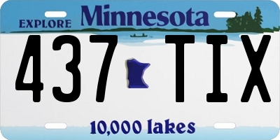 MN license plate 437TIX