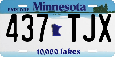 MN license plate 437TJX