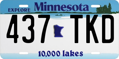 MN license plate 437TKD