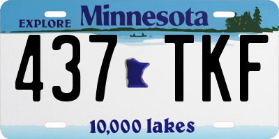 MN license plate 437TKF