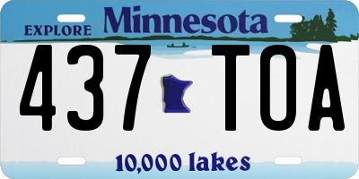 MN license plate 437TOA