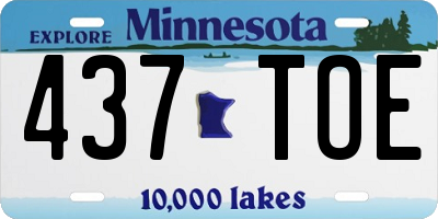 MN license plate 437TOE