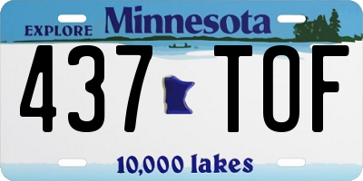 MN license plate 437TOF