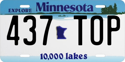 MN license plate 437TOP
