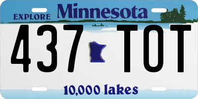MN license plate 437TOT