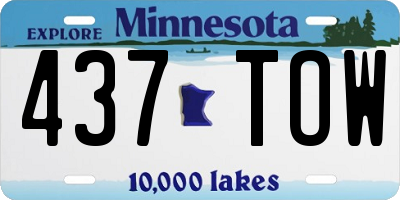 MN license plate 437TOW