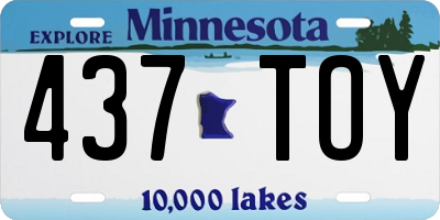 MN license plate 437TOY