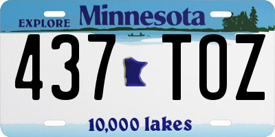 MN license plate 437TOZ
