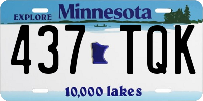 MN license plate 437TQK