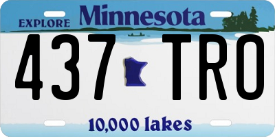 MN license plate 437TRO