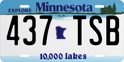 MN license plate 437TSB
