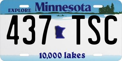 MN license plate 437TSC