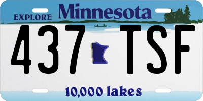 MN license plate 437TSF
