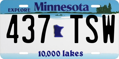 MN license plate 437TSW