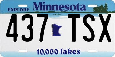 MN license plate 437TSX