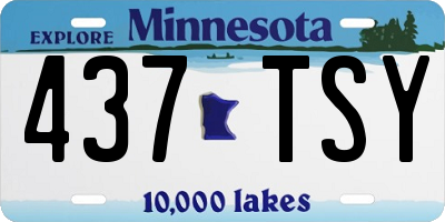 MN license plate 437TSY