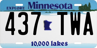 MN license plate 437TWA