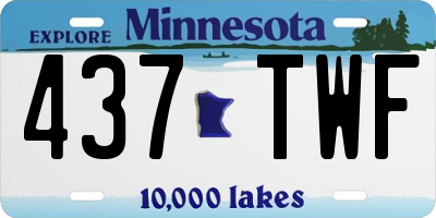 MN license plate 437TWF
