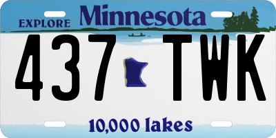 MN license plate 437TWK