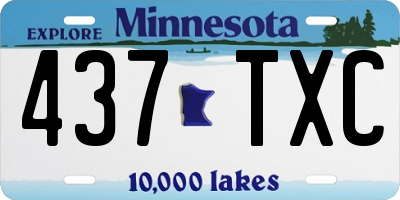 MN license plate 437TXC