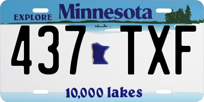 MN license plate 437TXF