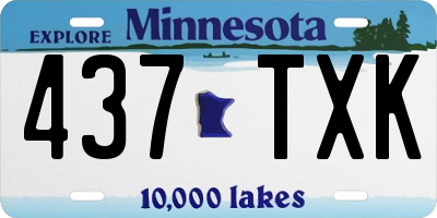 MN license plate 437TXK