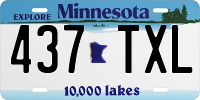 MN license plate 437TXL
