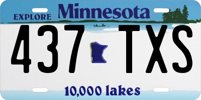 MN license plate 437TXS