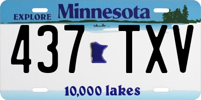 MN license plate 437TXV