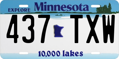 MN license plate 437TXW