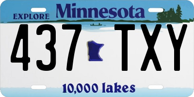 MN license plate 437TXY