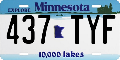 MN license plate 437TYF