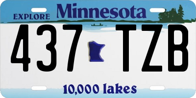 MN license plate 437TZB