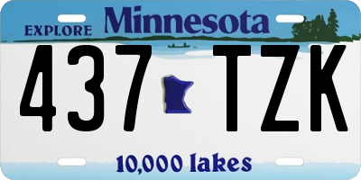 MN license plate 437TZK