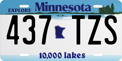 MN license plate 437TZS