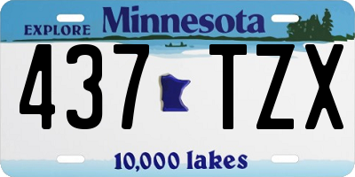 MN license plate 437TZX