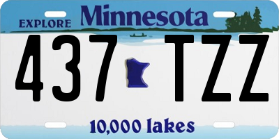MN license plate 437TZZ